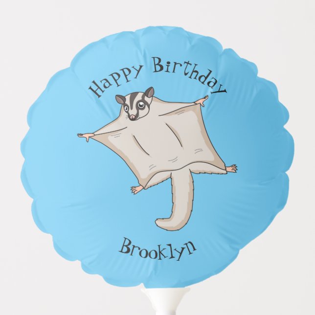 Cute flying sugar glider cartoon illustration balloon (Front)
