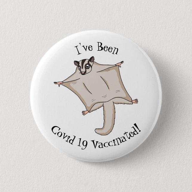 Cute flying sugar glider cartoon illustration  button (Front)