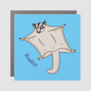 Cute flying sugar glider cartoon illustration car magnet