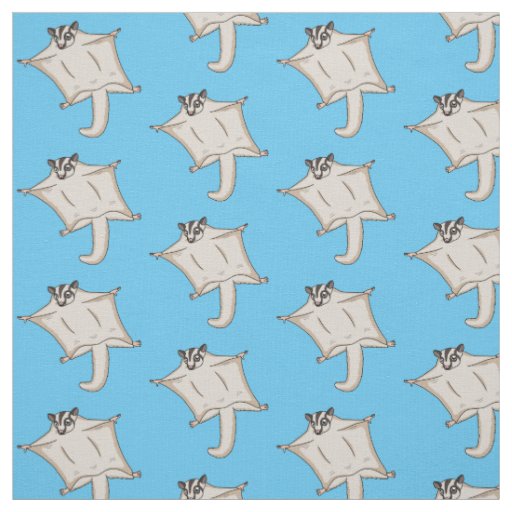 Cute flying sugar glider cartoon illustration  fabric