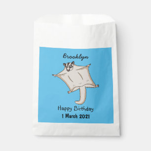 Cute flying sugar glider cartoon illustration favor bag