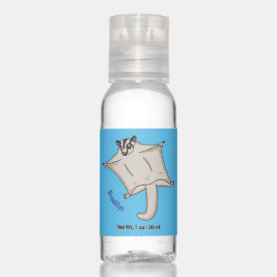 Cute flying sugar glider cartoon illustration hand sanitizer