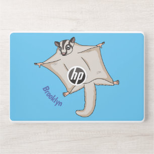 Cute flying sugar glider cartoon illustration HP laptop skin
