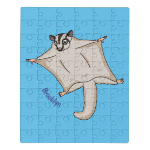 Cute flying sugar glider cartoon illustration jigsaw puzzle