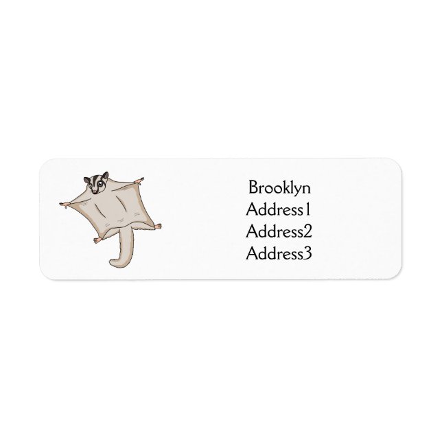 Cute flying sugar glider cartoon illustration  label (Front)