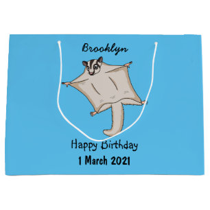 Cute flying sugar glider cartoon illustration large gift bag