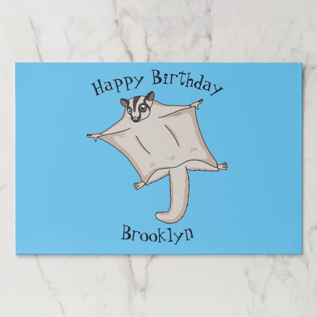 Cute flying sugar glider cartoon illustration paper pad (Front)