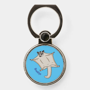 Cute flying sugar glider cartoon illustration phone ring stand