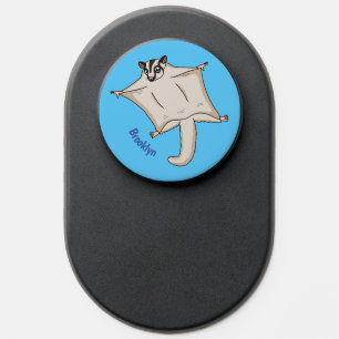 Cute flying sugar glider cartoon illustration  PopSocket