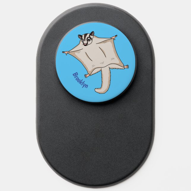 Cute flying sugar glider cartoon illustration  PopSocket (Popsocket)