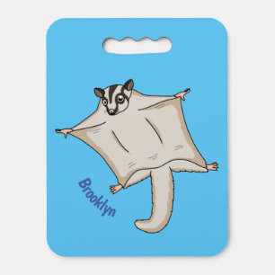 Cute flying sugar glider cartoon illustration seat cushion