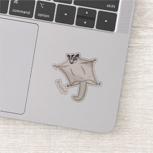 Cute flying sugar glider cartoon illustration sticker