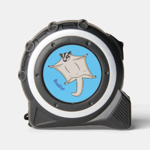 Cute flying sugar glider cartoon illustration  tape measure