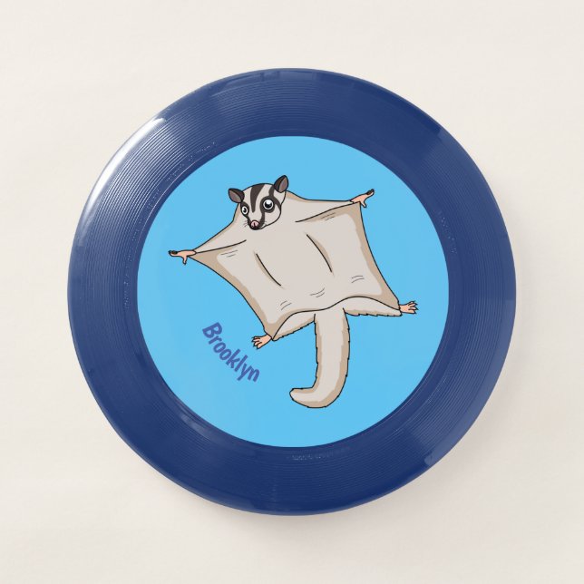 Cute flying sugar glider cartoon illustration Wham-O frisbee (Front)