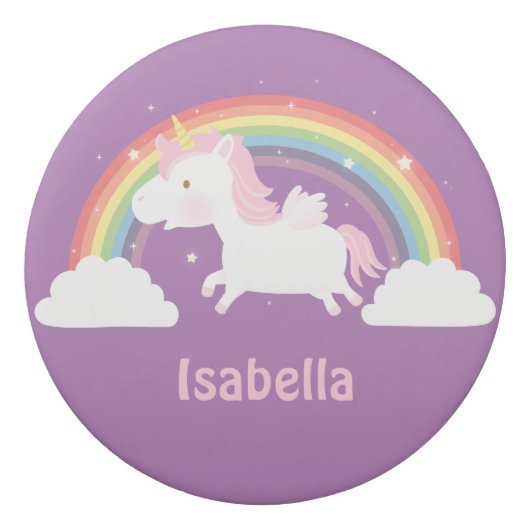 Cute Flying Unicorn and Rainbow Girls Eraser (Back)