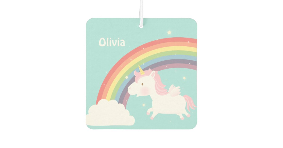 Cute Flying Unicorn Rainbow Girls Room Decor Car Air Freshener Zazzle Com