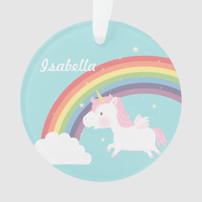 Cute Flying Unicorn Rainbow Girls Room Decor Ornament Zazzle