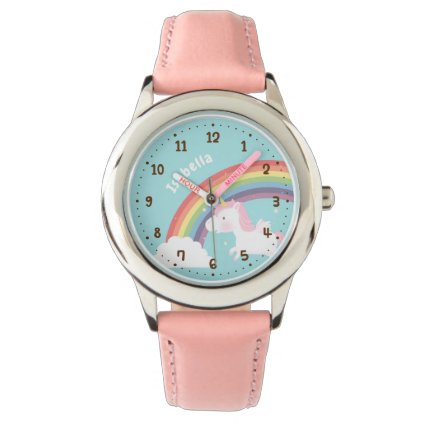 Cute Flying Unicorn Rainbow Personalized Watch