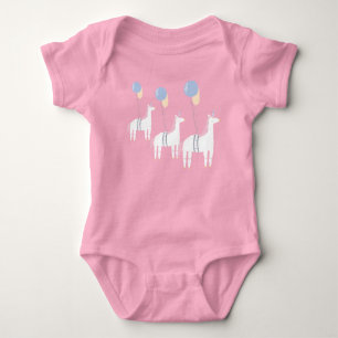 Cute Flying Unicorn With Balloons Baby Girl Baby Bodysuit
