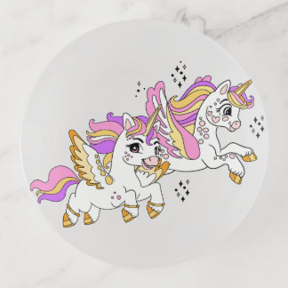 Cute flying unicorns  trinket tray