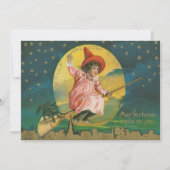 Cute Flying Witch Black Cat Full Moon (Front)