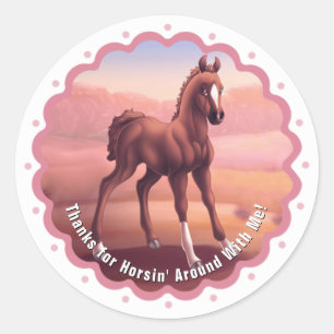 Cute Foal Classic Round Sticker