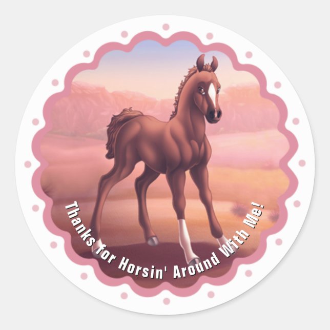 Cute Foal Classic Round Sticker (Front)