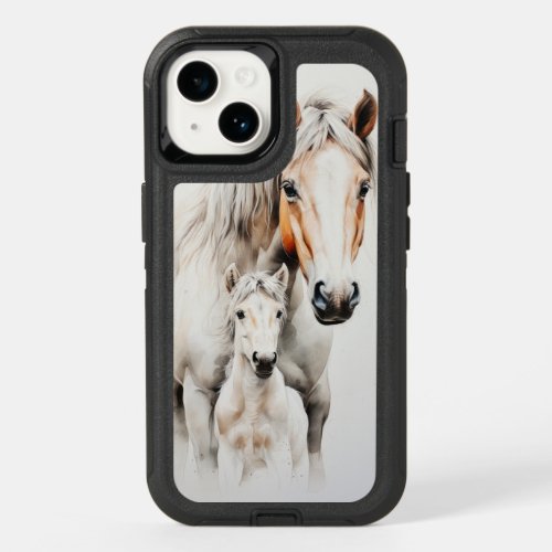 Cute foal with mother horse OtterBox iPhone 14 case