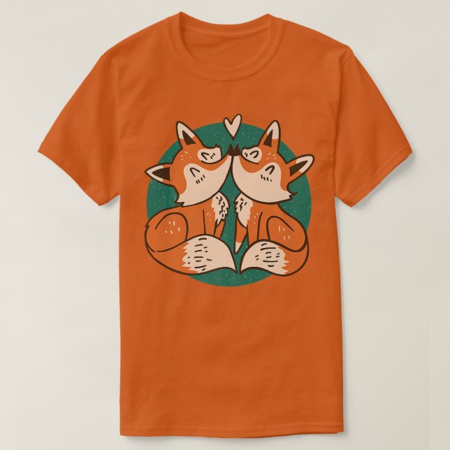 Cute Foes Couple Fo Animals Premium 925  T-Shirt (Design Front)