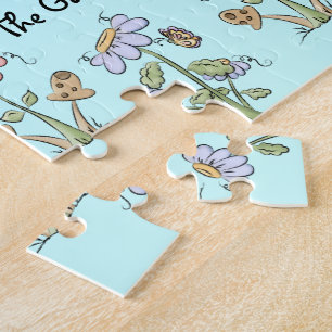 Cute Folk Art Bees Daisies Butterflies Get Well Jigsaw Puzzle