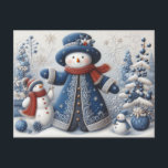Cute Folk Art Christmas Snowman Postcard<br><div class="desc">Cute Folk Art Christmas Snowman Postcard 
Send out your season's greetings with our huge selection of Christmas cards at Zazzle! Pass on warm,  heartfelt messages to your loved ones with Christmas postcards they'll absolutely adore!</div>