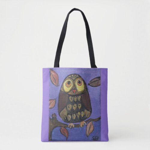 Cute Folk Art Owl Tote Bag