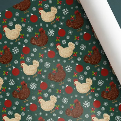 Cute Folk Art Rustic Christmas Wrapping Paper