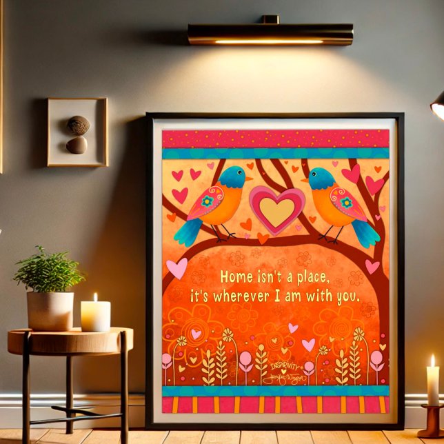 Cute Folk Birds Inspiring Home Quote Inspirivity Poster (Creator Uploaded)
