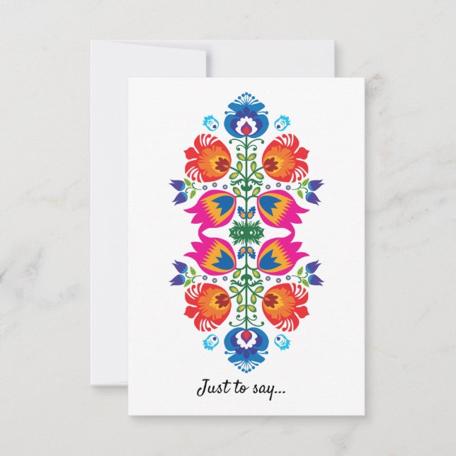 Cute Folklore  Just to say... Thank You Card (Front)