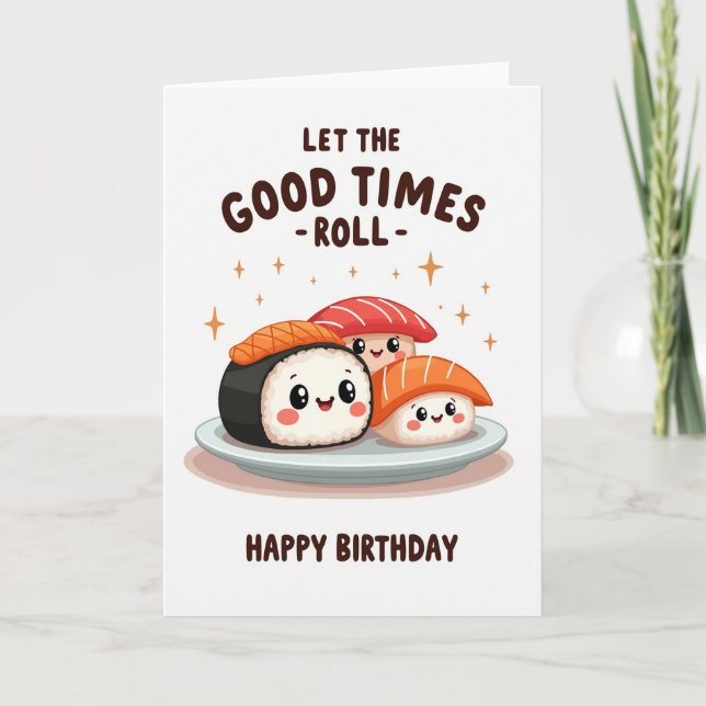 Cute Food Birthday Fun Card (Front)