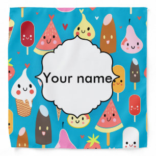 Cute food characters clipart bandana