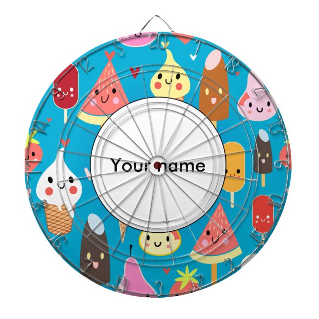 Cute food characters clipart dart board (Front)
