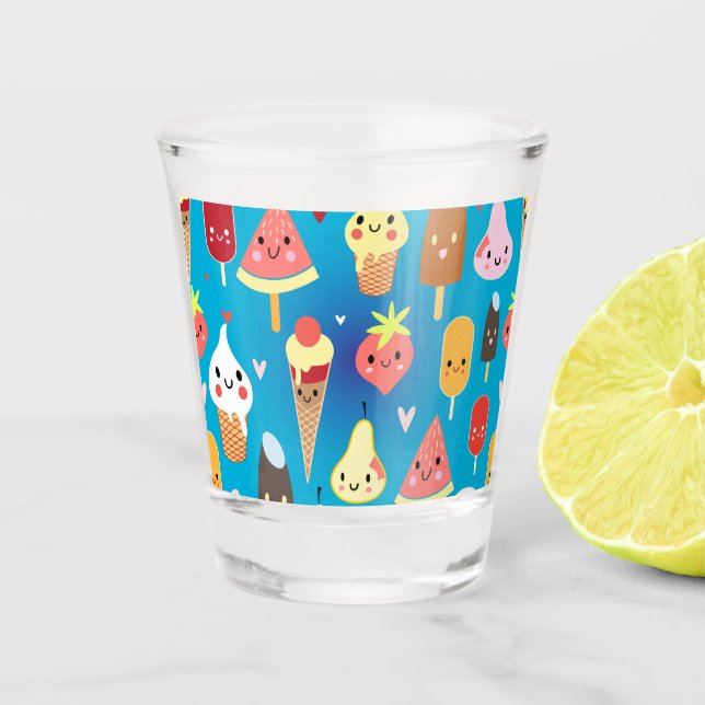 Cute food characters clipart shot glass (Front)
