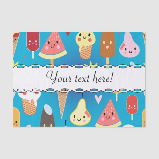 Cute food characters clipart tissue paper (Front)