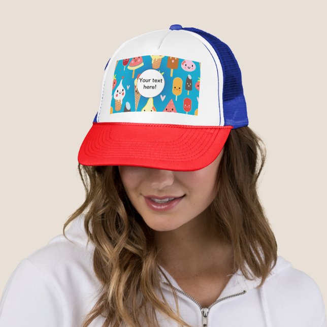 Cute food characters clipart trucker hat (In Situ)