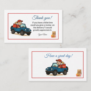 Cute Food Delivery Driver Thank You Card