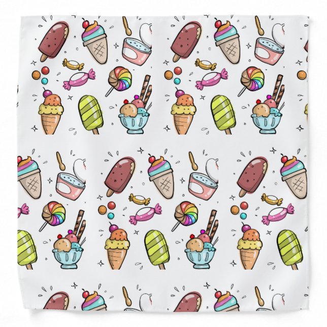 Cute Food Dessert Kids Bandana (Front)