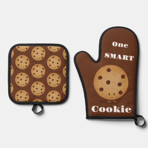 Cute Food One Smart Cookie Oven Mitt  Pot Holder Set