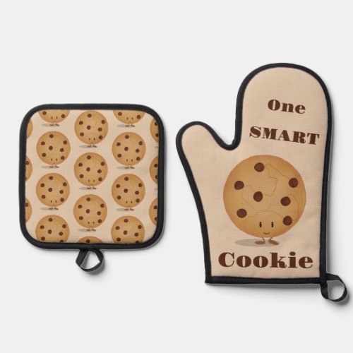 Cute Food Smart Cookie Oven Mitt  Pot Holder Set