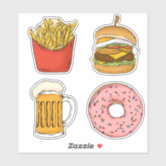 Cute Junk Food Vinyl Sticker, Zazzle