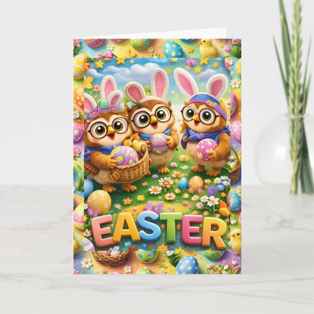 Cute food that Easter bunny card fun trio spring g (Front)