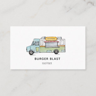 Cute Food Truck logo  Business Card