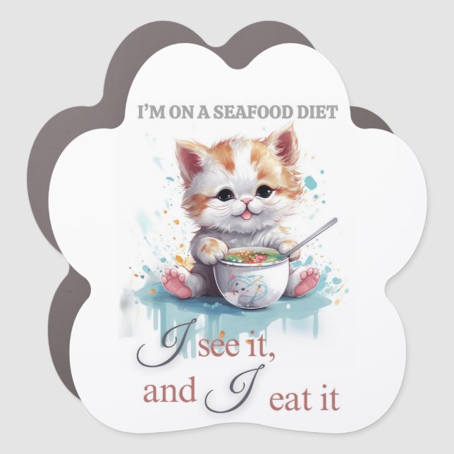 Cute Foodie Cat Magnet (Front)