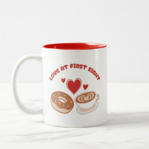 Cute Foodie Couple Coffee and Donut Mug